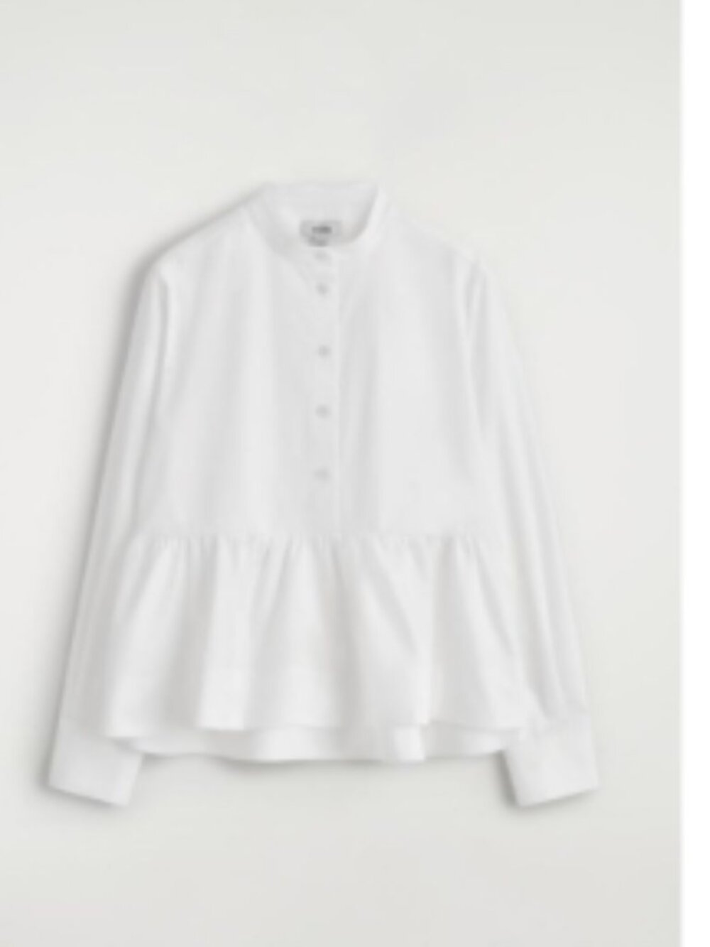 NWT NEVER WORN COSSTORES white cotton peplum shirt button down size 6